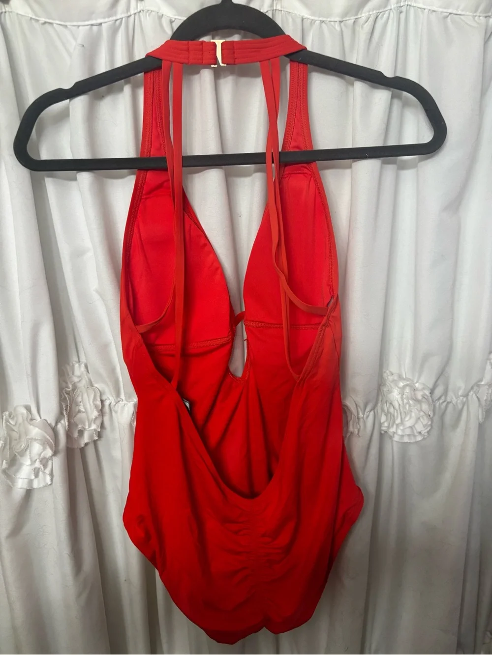 Vince Camuto Orange Halter One-Piece Swimsuit